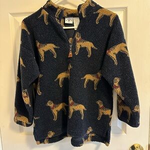 Kitestrings Navy Fleece with Dog Pattern